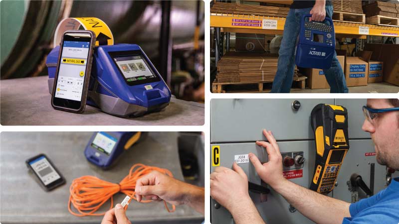 En collage som viser funksjonene til skriverne M610, M611 og M710.